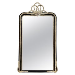 19th Century French Louis XVI Ebonized and Gesso Mirror