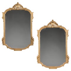 Antique Pair of Large 19th Century Carved Giltwood Mirrors by Charles Andrea Nosotti