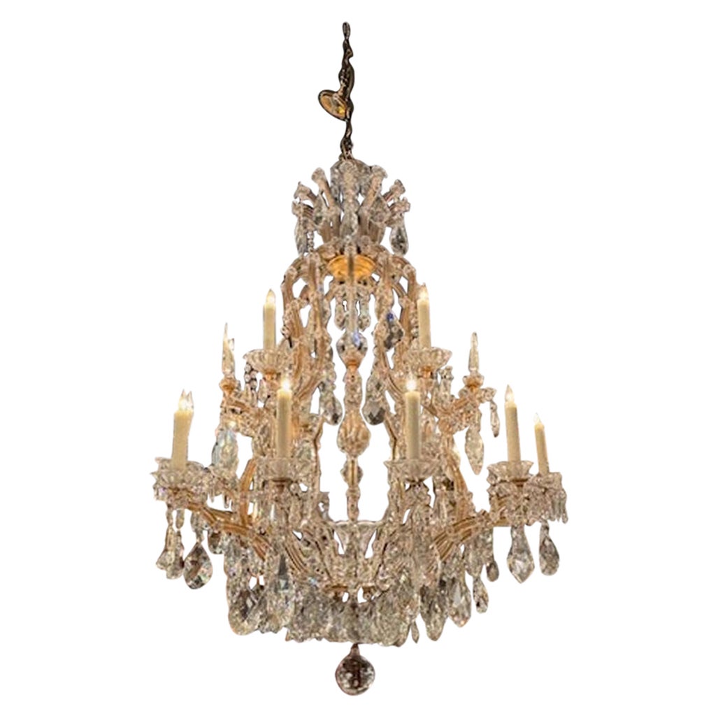 Early 20th Century French Maria Theresa Style Crystal Chandelier