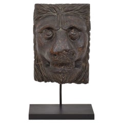17th/18th Century French Carved Wooden Lion Head