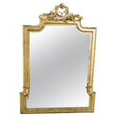 Italian Bronze Figural Wall Mirror Attributed to Caldwell