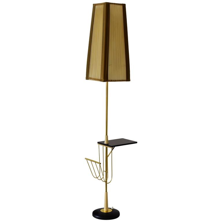 Floor Lamp with Table and Magazine Rack, circa 1950 at 1stDibs floor