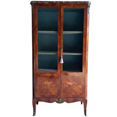 Antique French Double-Door Display Cabinet Cupboard Louis XV Style, 19th Century