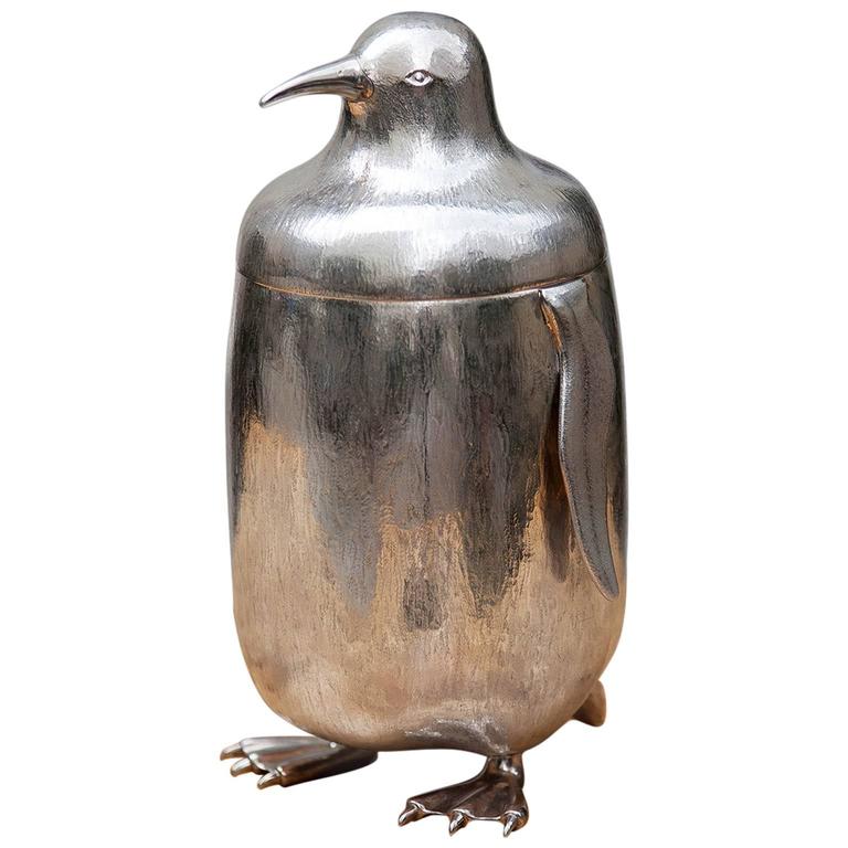 Sterling Silver Penguin Ice Bucket at 1stDibs