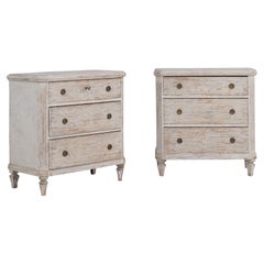 Pair of 19th c. Swedish Gustavian Painted Bedside Commodes