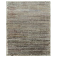 Alfombra con textura Rug & Kilim de rayas verdes y marrones