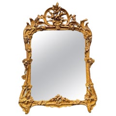 Louis XV Carved And Gilded Wood Mirror, 18th Century