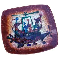 Large Del Campo Enamel Bowl Signed 4