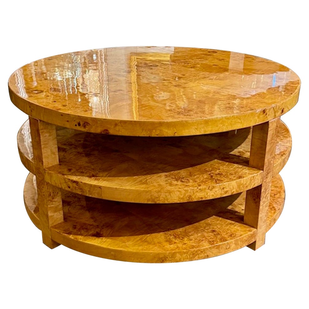 Table basse ronde moderne Milo Baughman en vente