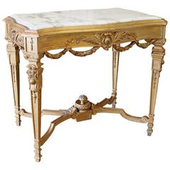 Louis XVI Gilt Marble-Top Salon Table