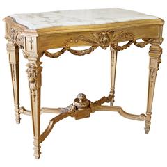 Louis XVI Gilt Marble-Top Salon Table