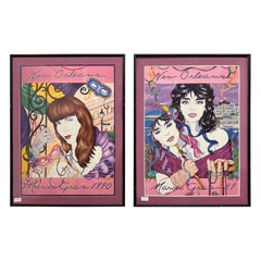 Pair of New Orleans JAzz Festival Framed Posters
