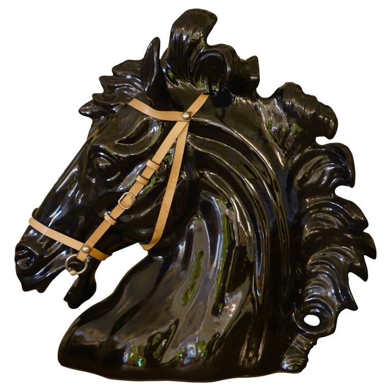 Gucci Italian 20 Inch Ceramic Horse Head Sculpture at 1stdibs