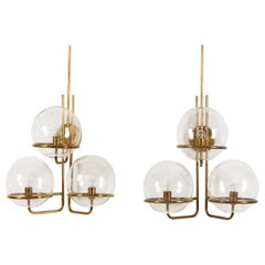 Goffredo Reggiani Italian Brass Glass Large Wall Lights Sconces, 1970s