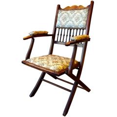 Antique Desk Chair Edwardian Stained Beech Folding Chair 19th Century