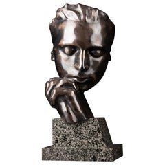 Eugène Bourgouin: "the Poet", Silver patinated bronze - Susse Casting C. 1920