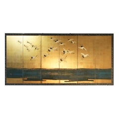 Byobu - Japanese Screen six Panels Gold Leaf