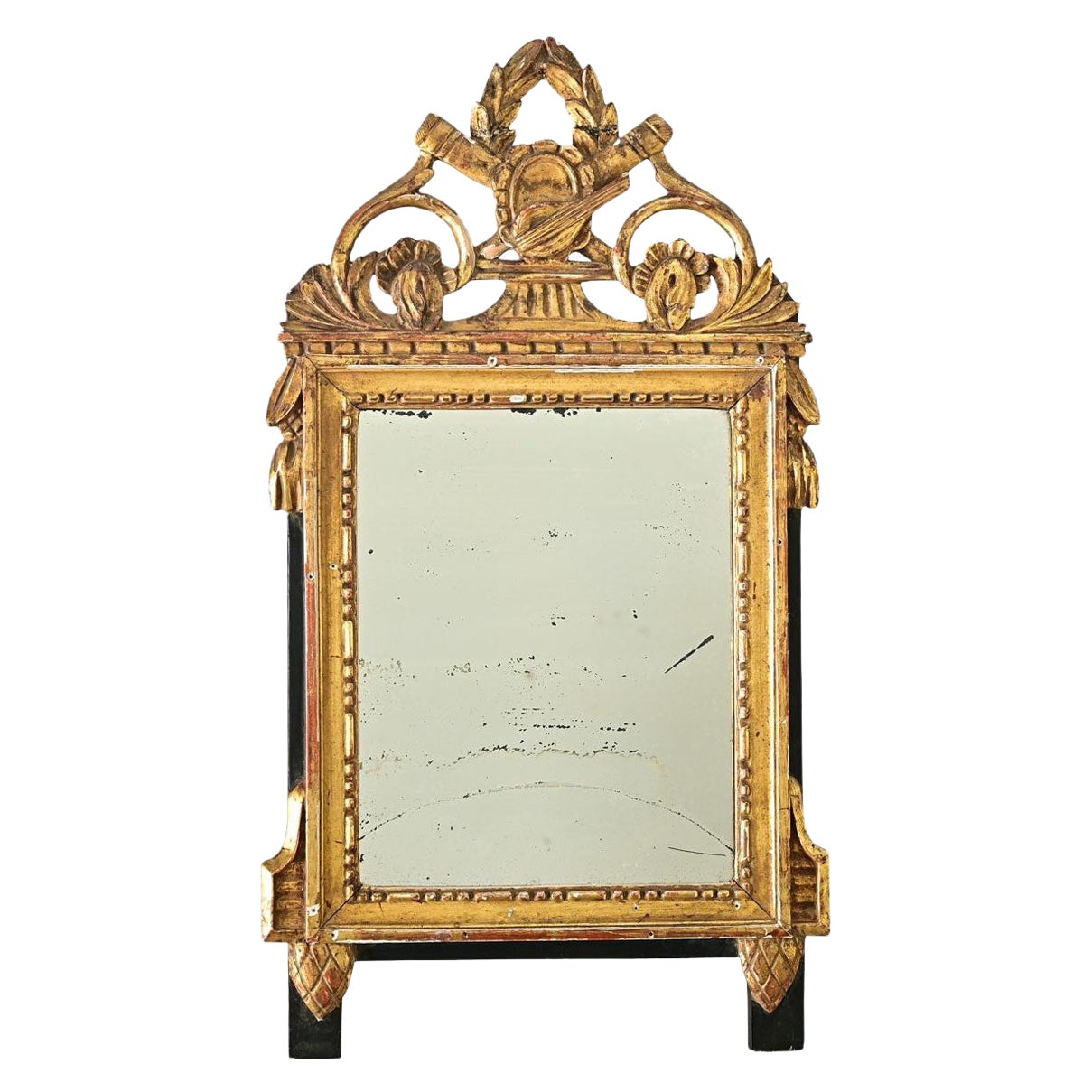 French 18th Century Louis XVI Gilt & Painted Trumeau