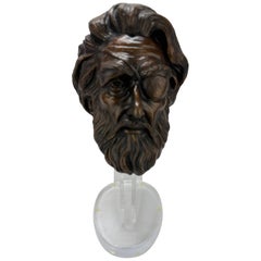 Beckie Kravetz, "Wotan" Máscara de ópera de bronce 9/25 C. 1998 sobre soporte de Lucite
