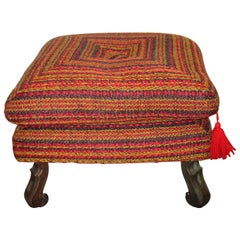 Midcentury Colorful Ottoman, Bench, or Stool
