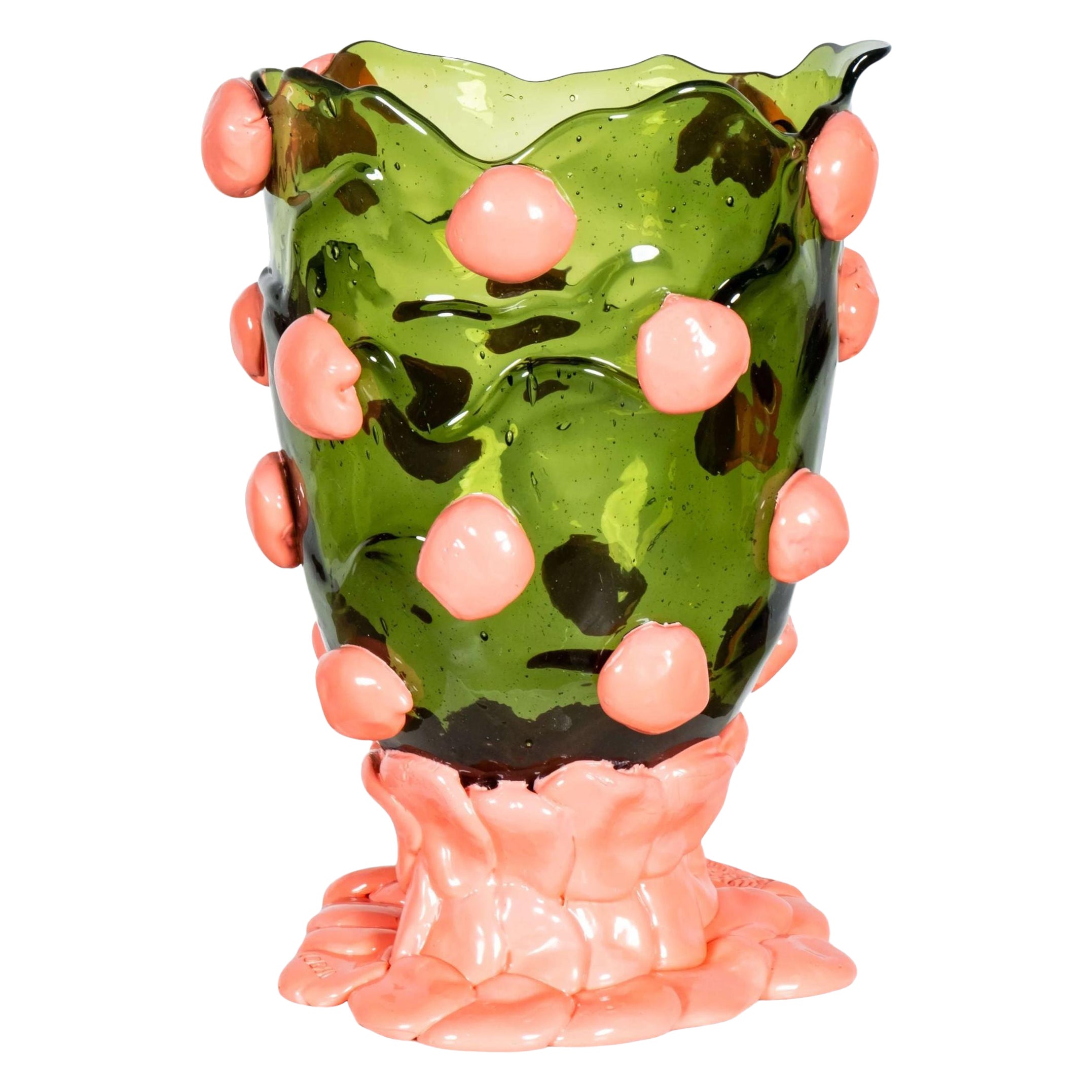 Nugget Vase (Large), Clear Green and Matte Pink by Gaetano Pesce For Sale