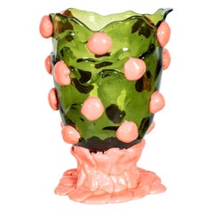 Nugget Vase (Large), Clear Green and Matte Pink by Gaetano Pesce