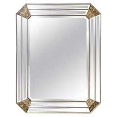 Vintage Italienisch Giltwood abgeschrägten Spiegel