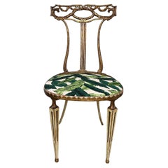 Italian Neoclassical Style Gilt Metal Chair By Palladio