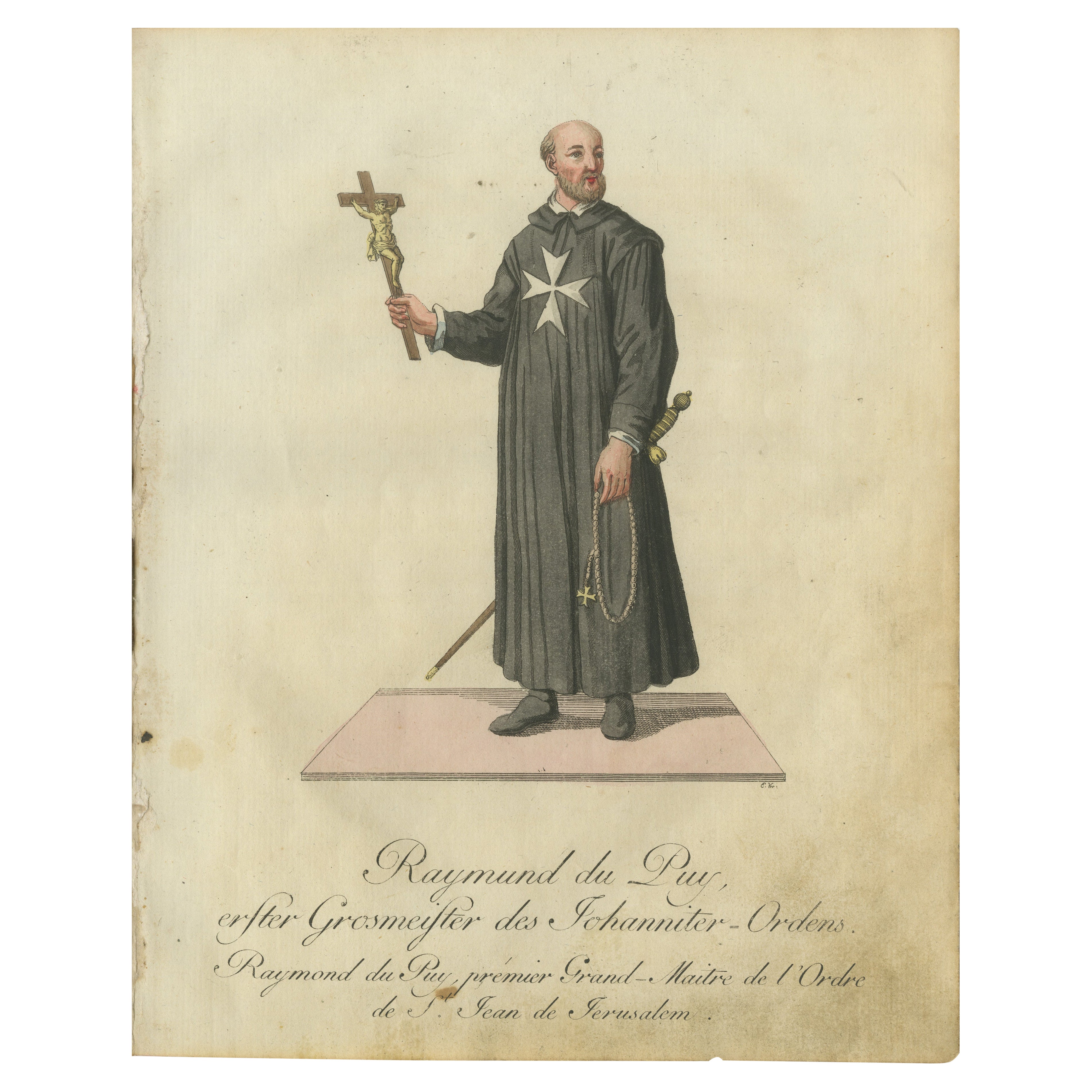 Raymond du Puy Grabado de 1791 del Primer Gran Maestre de los Hospitalarios