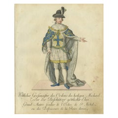Grand Master of the Order of St. Michael in Ceremonial Attire, 1791 Engraving