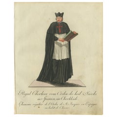 Regular Canon of the Order of St. James of Spain in Choir Attire, 1791 Engraving