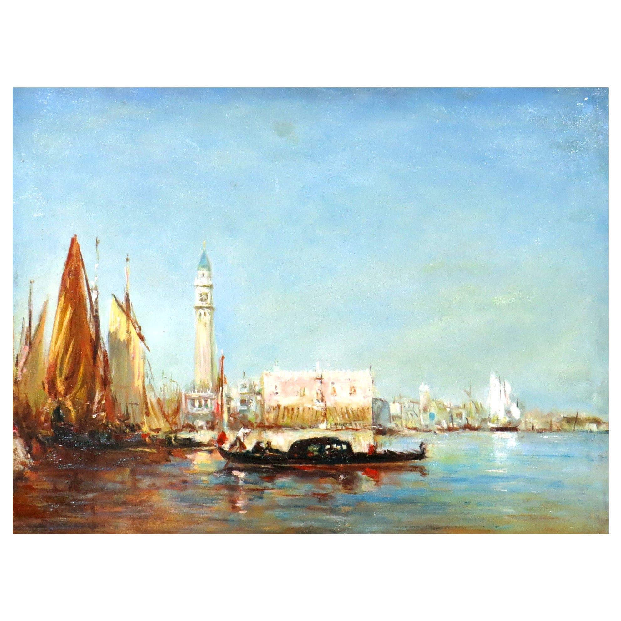'The Campanile & Bridge of Sighs' Venice Canal View, Mid 20th Century