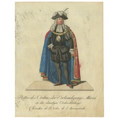 Knight of the Order of the Annunciation in Ceremonial Attire – Engraving 1791