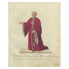 Knight of the Holy Saints Maurice and Lazarus - Historic Hand-Colored Engraving