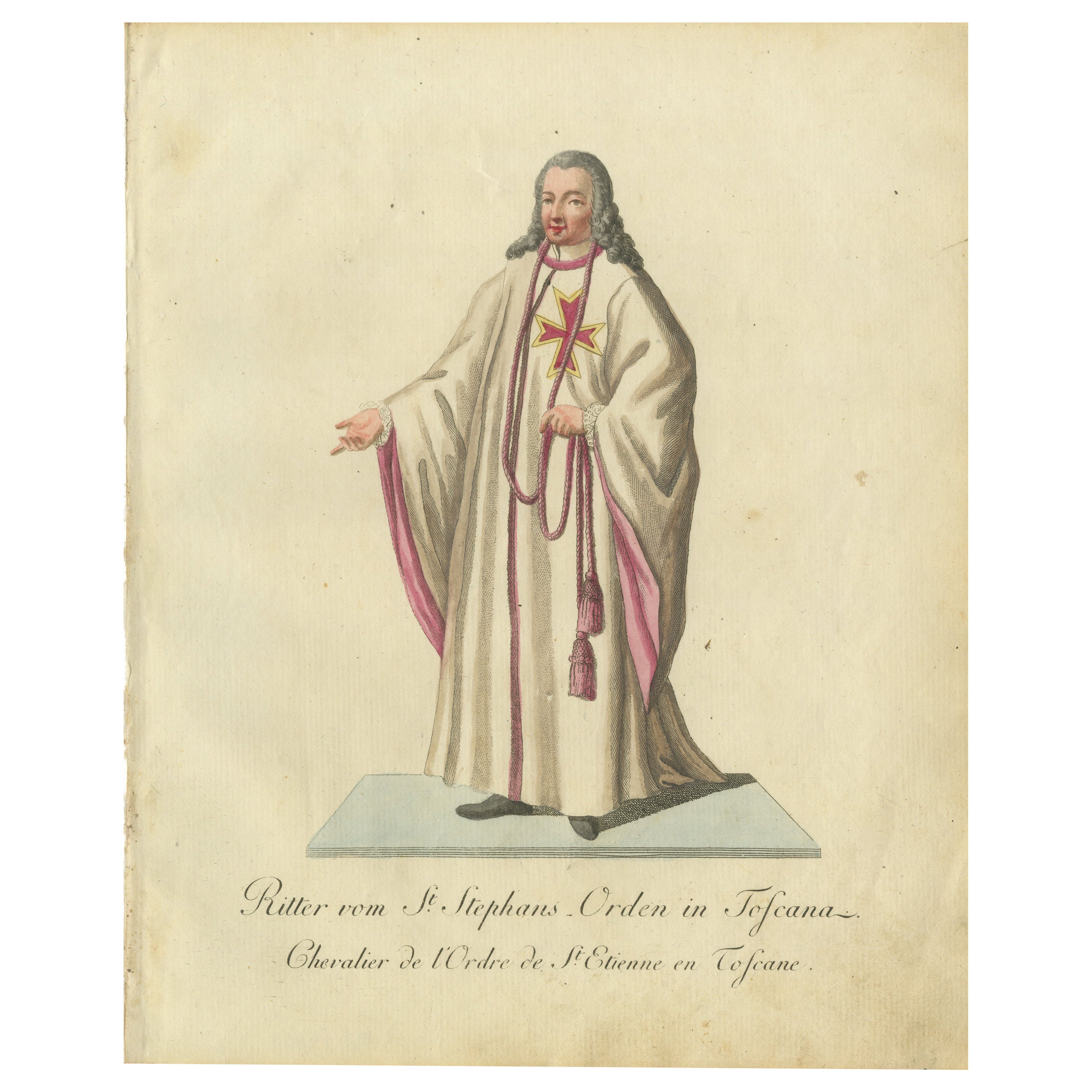 Engraving of a Knight of the Order of St. Stephen in Tuscany, 1791