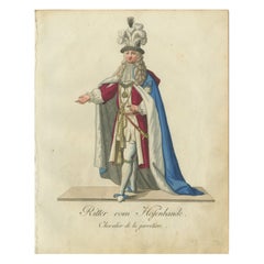Knight of the Garter: Hand-Coloured Engraving from Schwan's Iconic Work, 1791