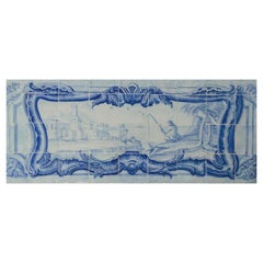 Pannello "Azulejos" portoghese del 18° secolo "Scena di campagna