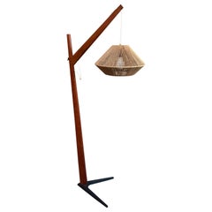 Vintage Danish Fishing Pole Lamp in the Style of Aage Holm Sorensen