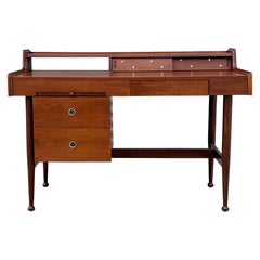 1960s Mid Century Walnut Writing Desk by Hooker (Refinished)
