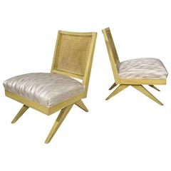 Pair of Oak Lounge Chairs, circa 1950, France 8