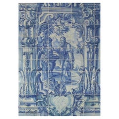 Portugiesische „ Azulejos“-Tafel „Landschaftssssssszene“ aus dem 18. Jahrhundert