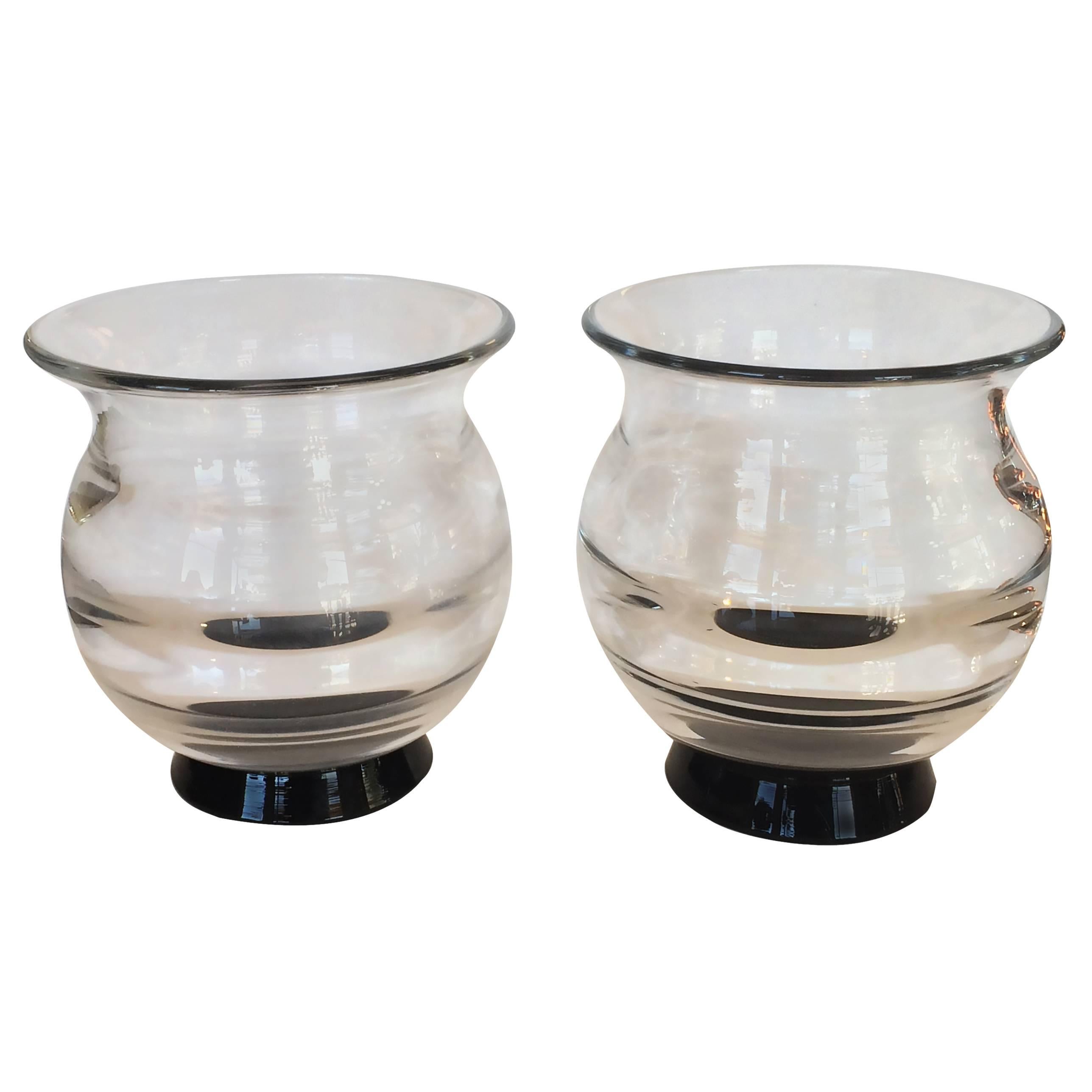 Pair of Early Orrefors Vases Designed by Edward Hald