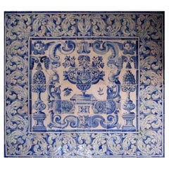 17th Century Portuguese " Azulejos " Panel " Vase "