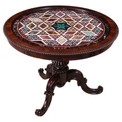 19th Century Italian Specimen Pietra Dura Table Attributed To Giacomo Raffaelli