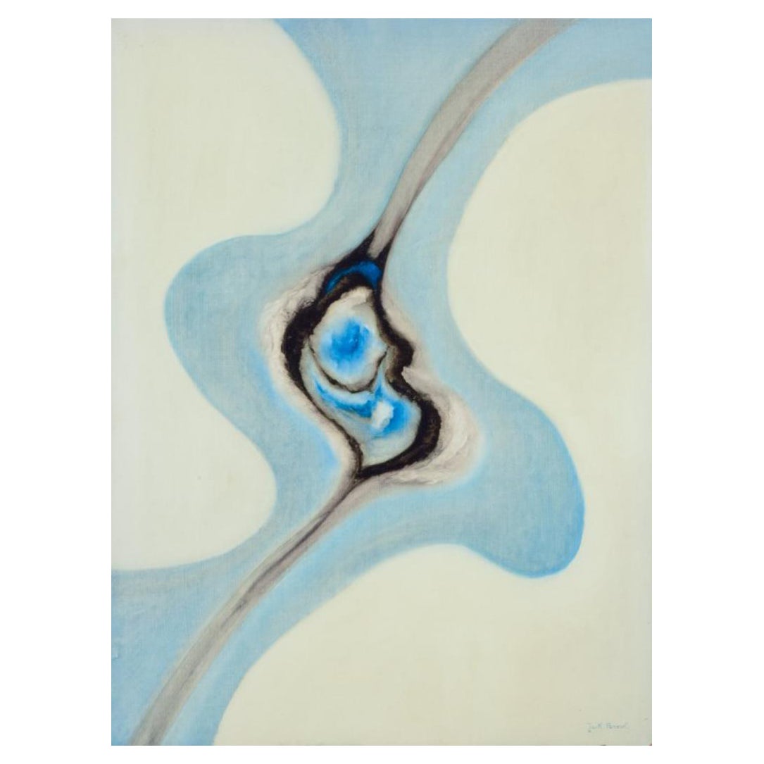 Jack Penouel, French artist. Acrylic on board. Abstract composition. Ca. 1980s.
