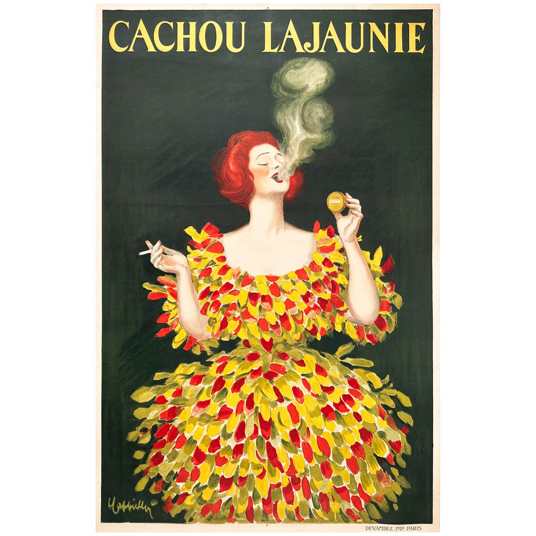 Cachou Lajaunie 1922 Vintage French Advertising Poster, Leonetto Cappiello