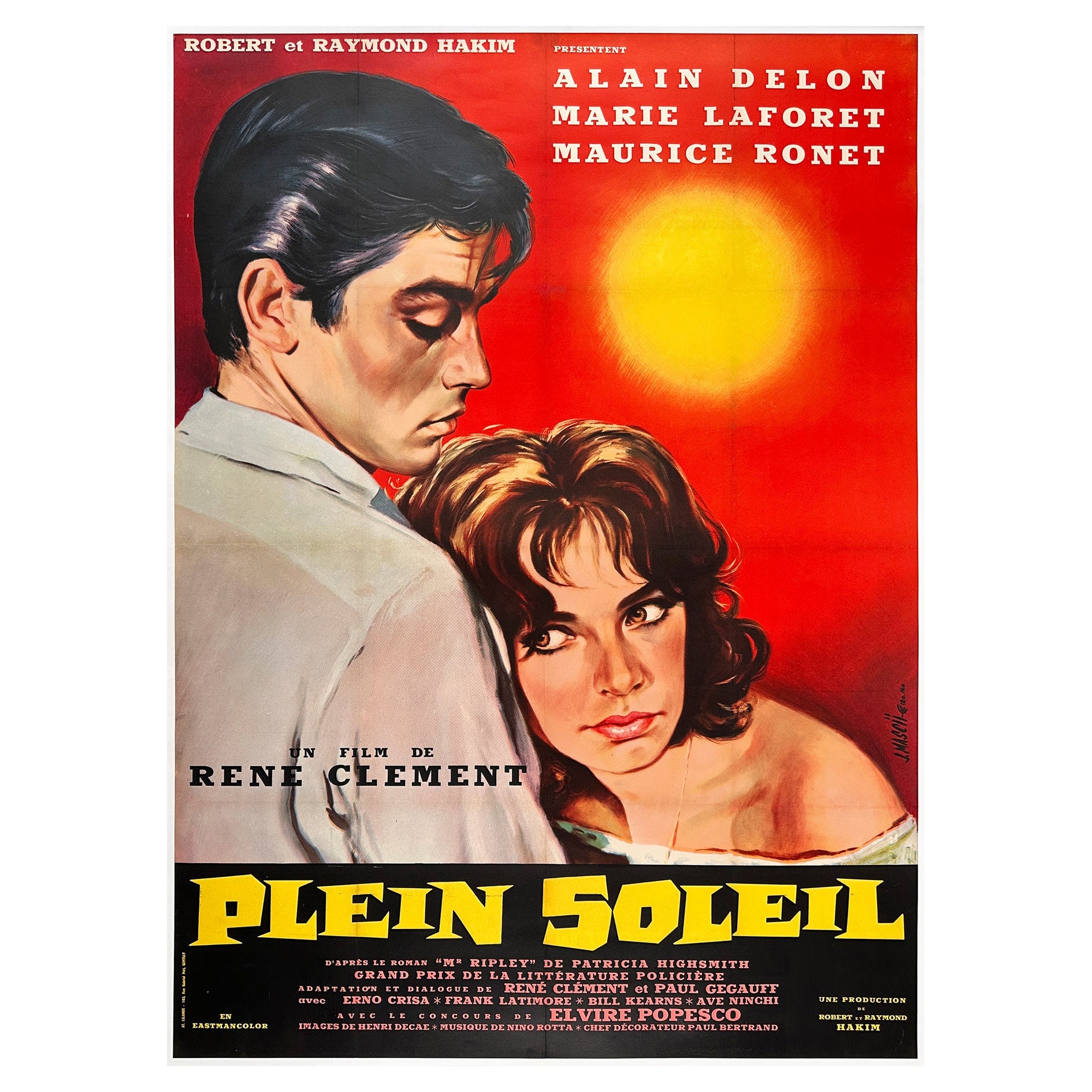 PLEIN SOLEIL / PURPLE MOON 1960 Französisches Grande-Filmplakat, Filmplakat, JEAN MASCII