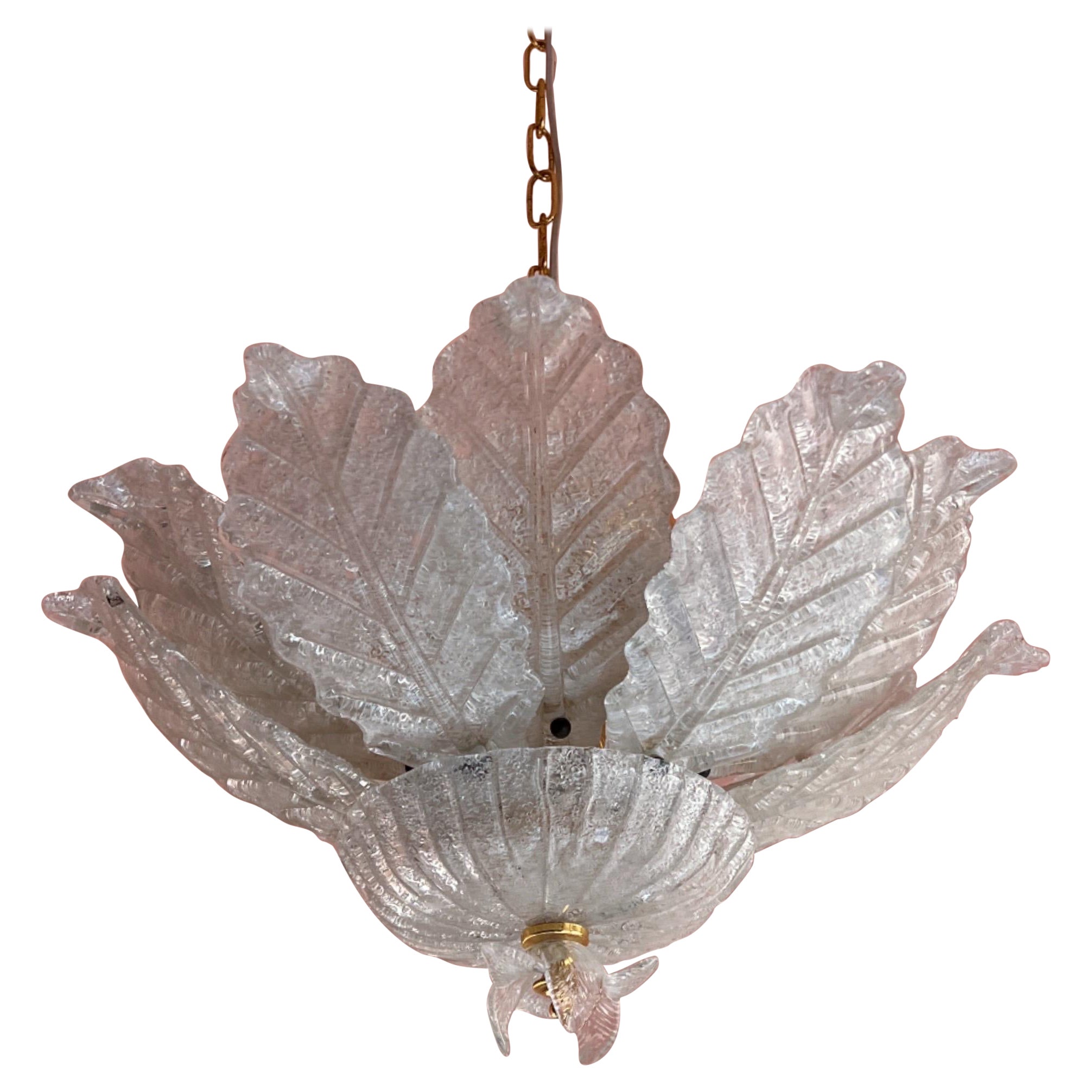 Murano Glass Flush Mount by Barovier & Toso MidCentury Modern Italy 1980s