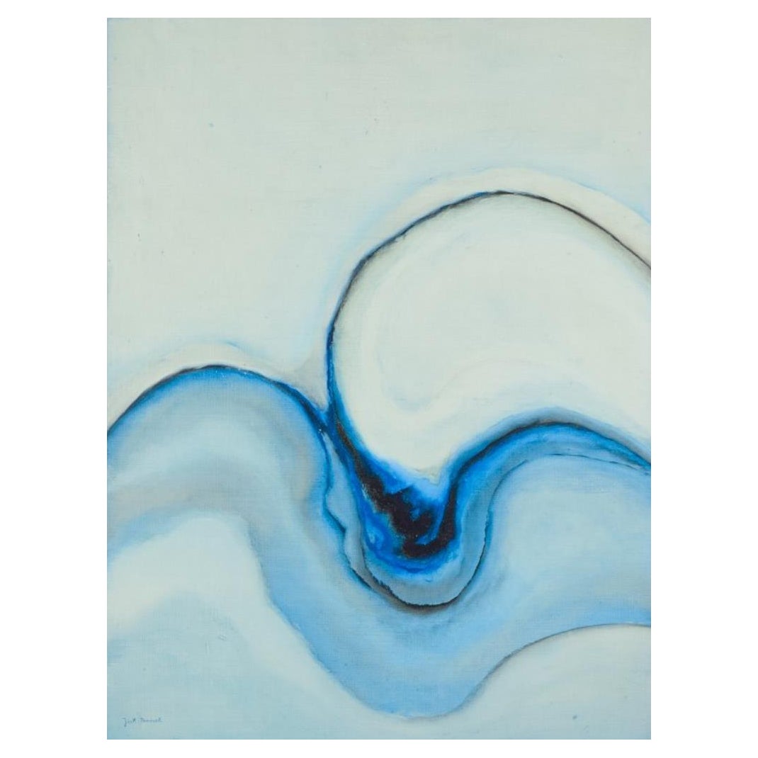 Jack Penouel, French artist. Acrylic on board. Abstract composition. 1980s.