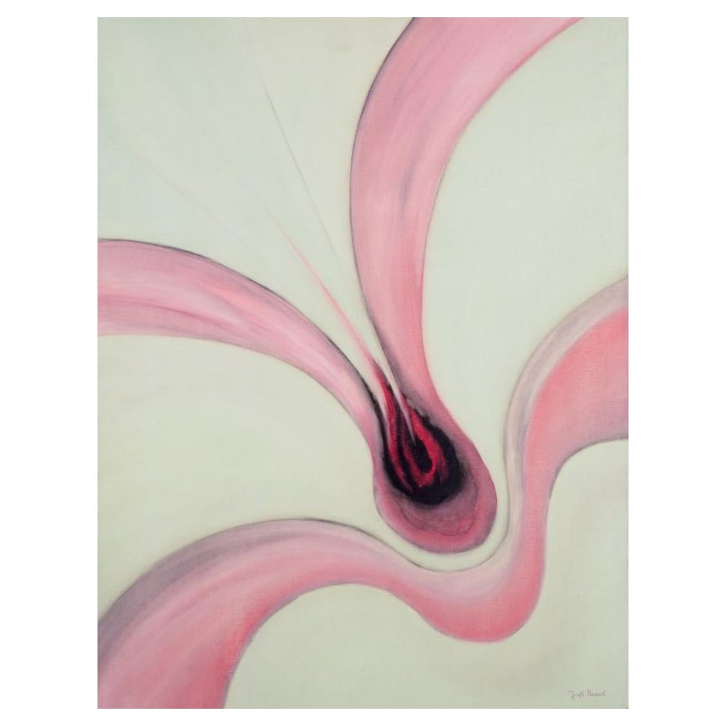 Jack Penouel, French artist. Acrylic on board. Abstract composition. 1980s.